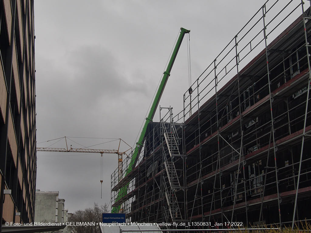 18.01.2022 - Baustelle zur Montessori Schule im Plettzentrum Neuperlach